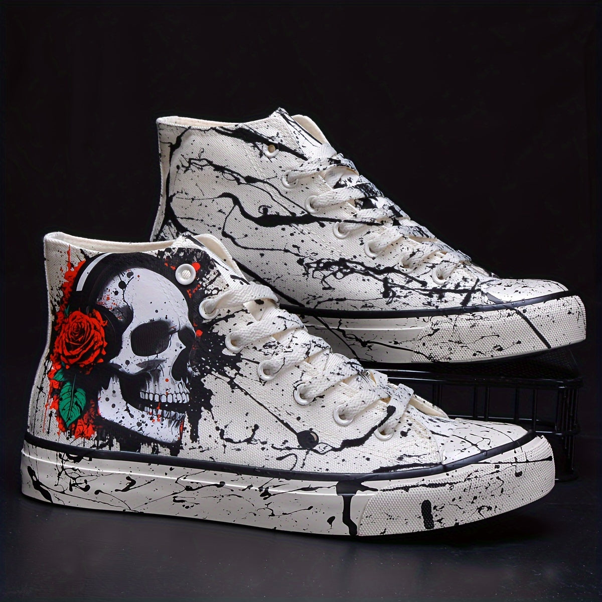 Skull Print High-Tops for Men