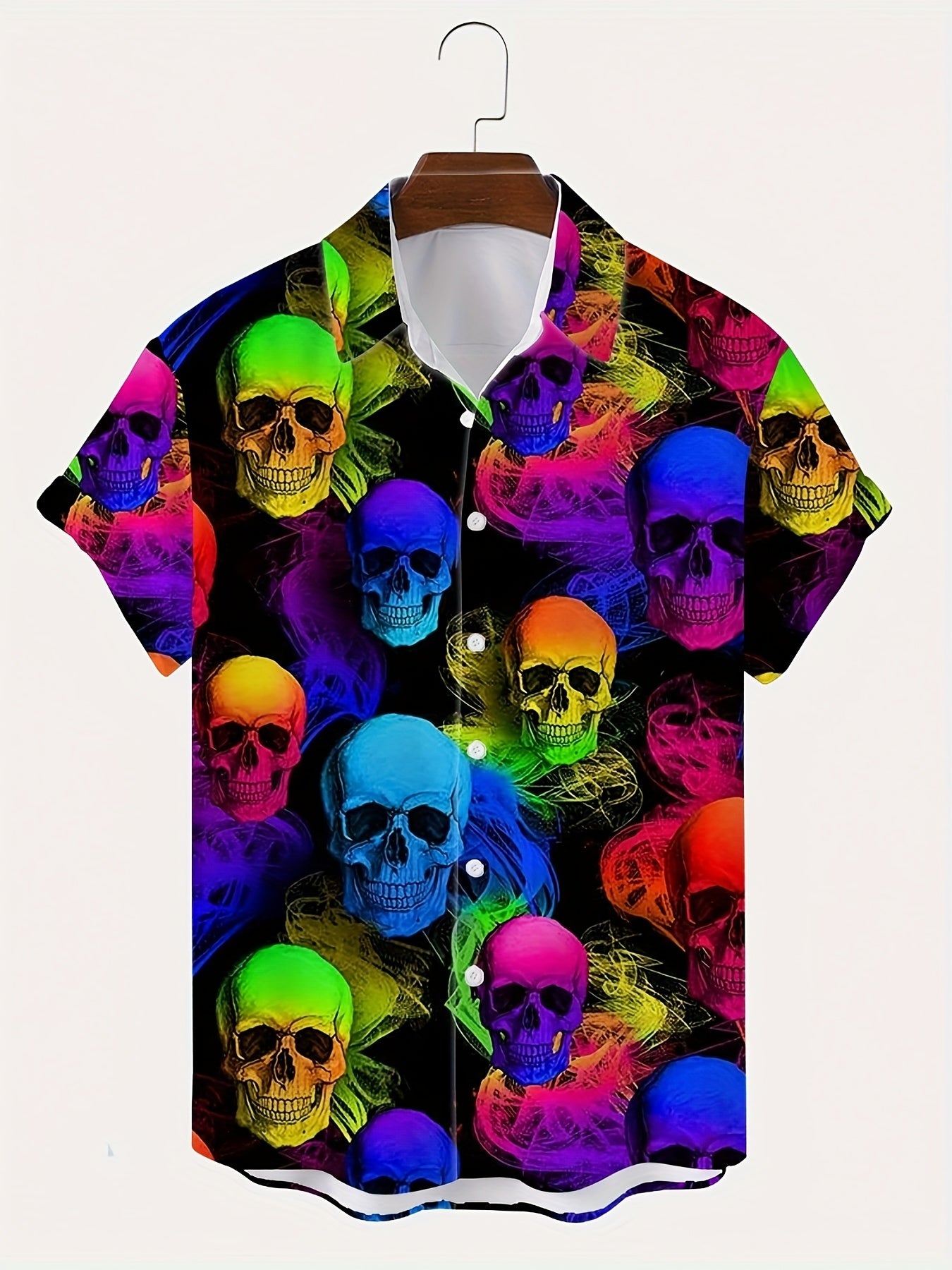 Zombie & Skull Men's Casual Short Sleeve Shirt