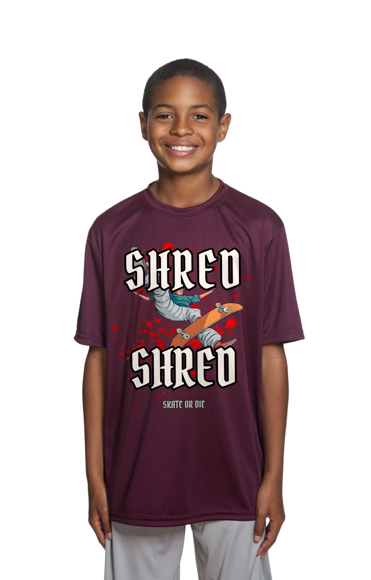 SHRED SKATE OR DIE cooling performance t-shirt