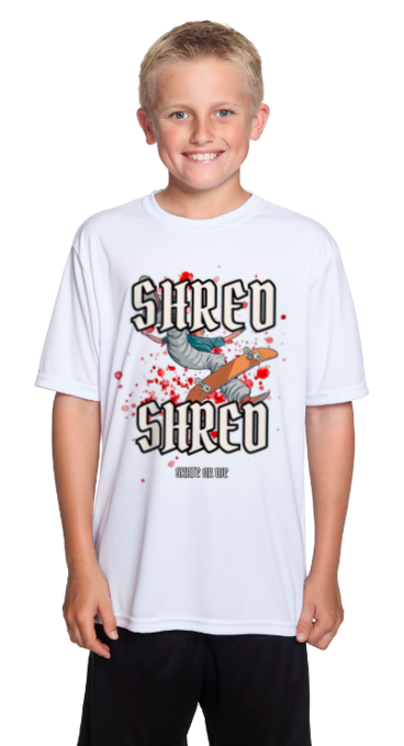 SHRED SKATE OR DIE cooling performance t-shirt