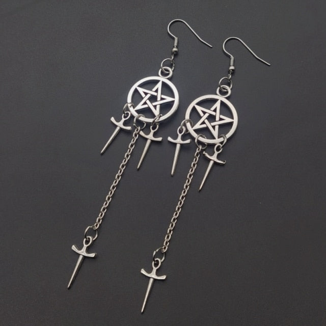 Pentagram Sword Earrings