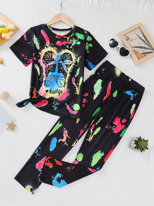 Graffiti Print T-shirt + Pants