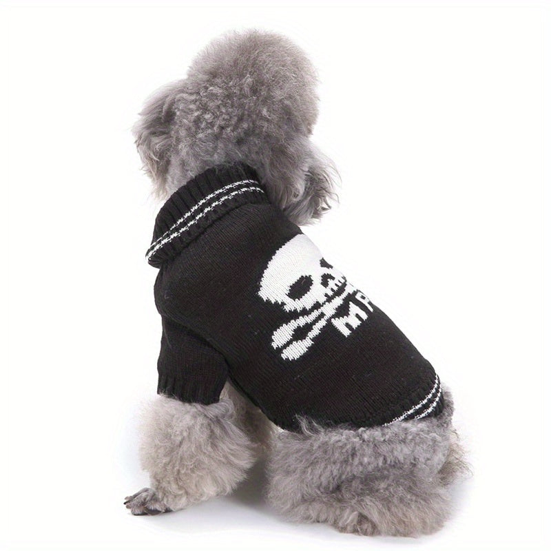 Skull Graphic Dog Sweater