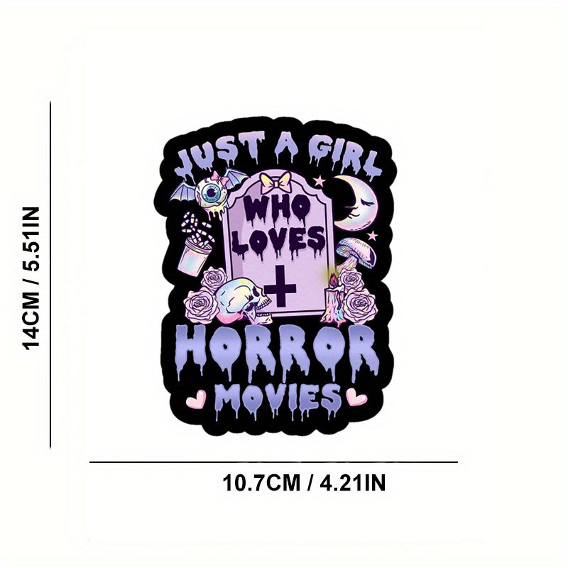 Just A Girl Who Loves Horror Movies Pastel Goth Car Sticker