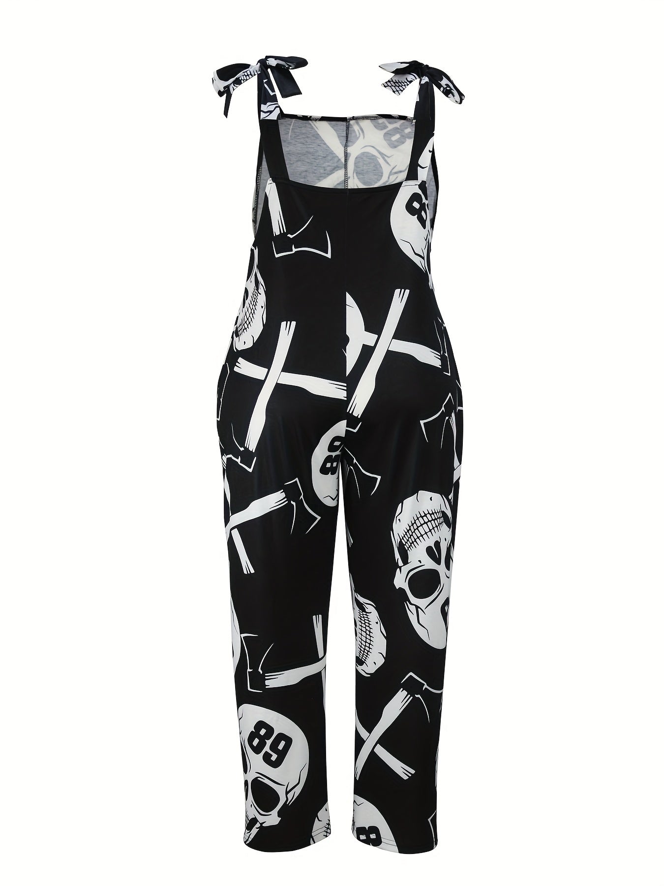 Women's Plus Skull & Number Print  Jumpsuit