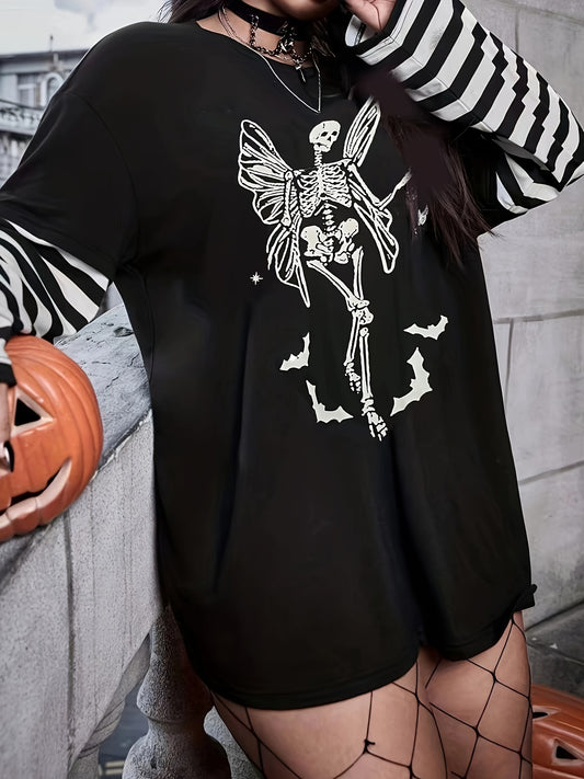 Cozy & Trendy Plus Size Skull Tunic Top