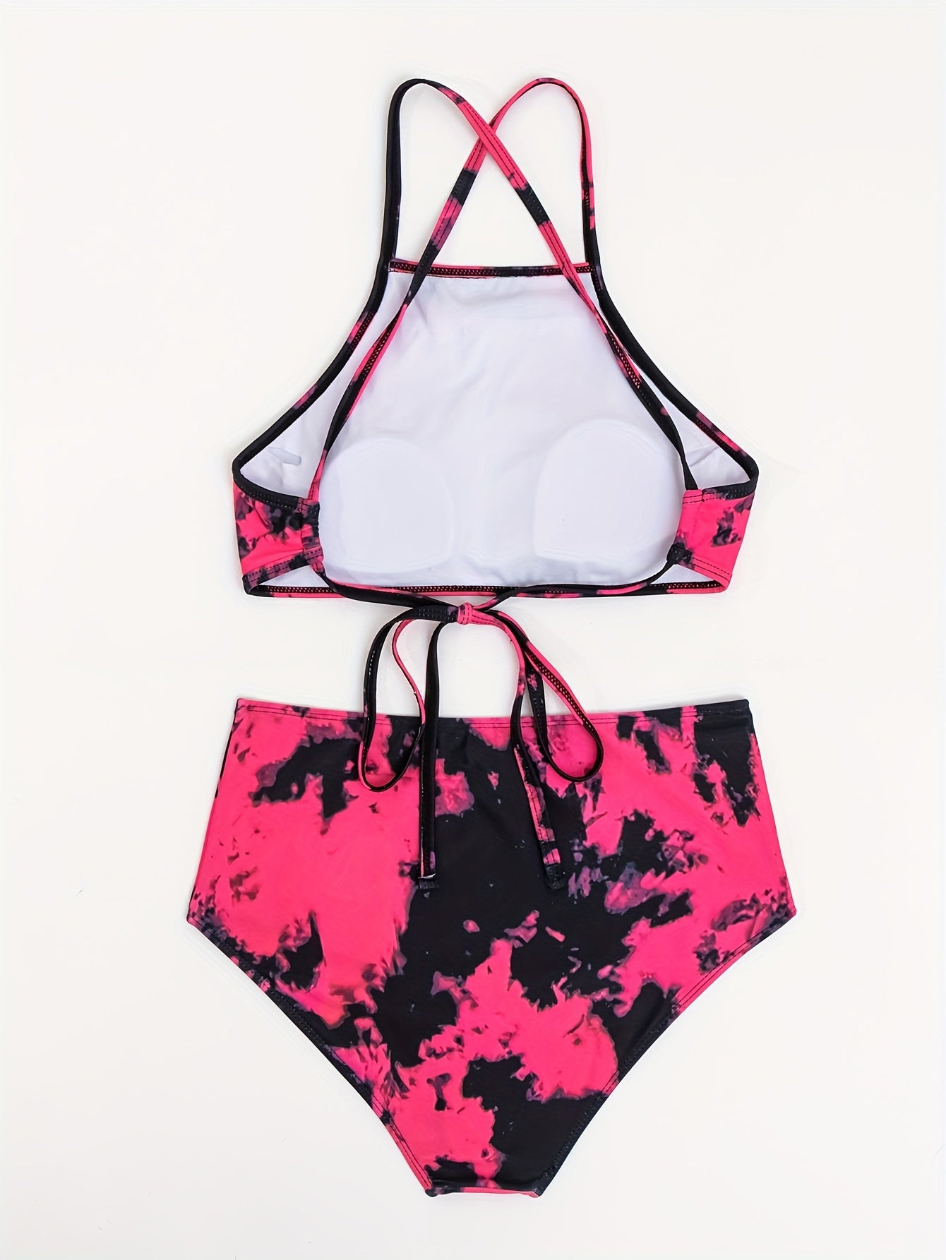 Skull Kiss Print Tie Dye 2 Piece Set Bikini