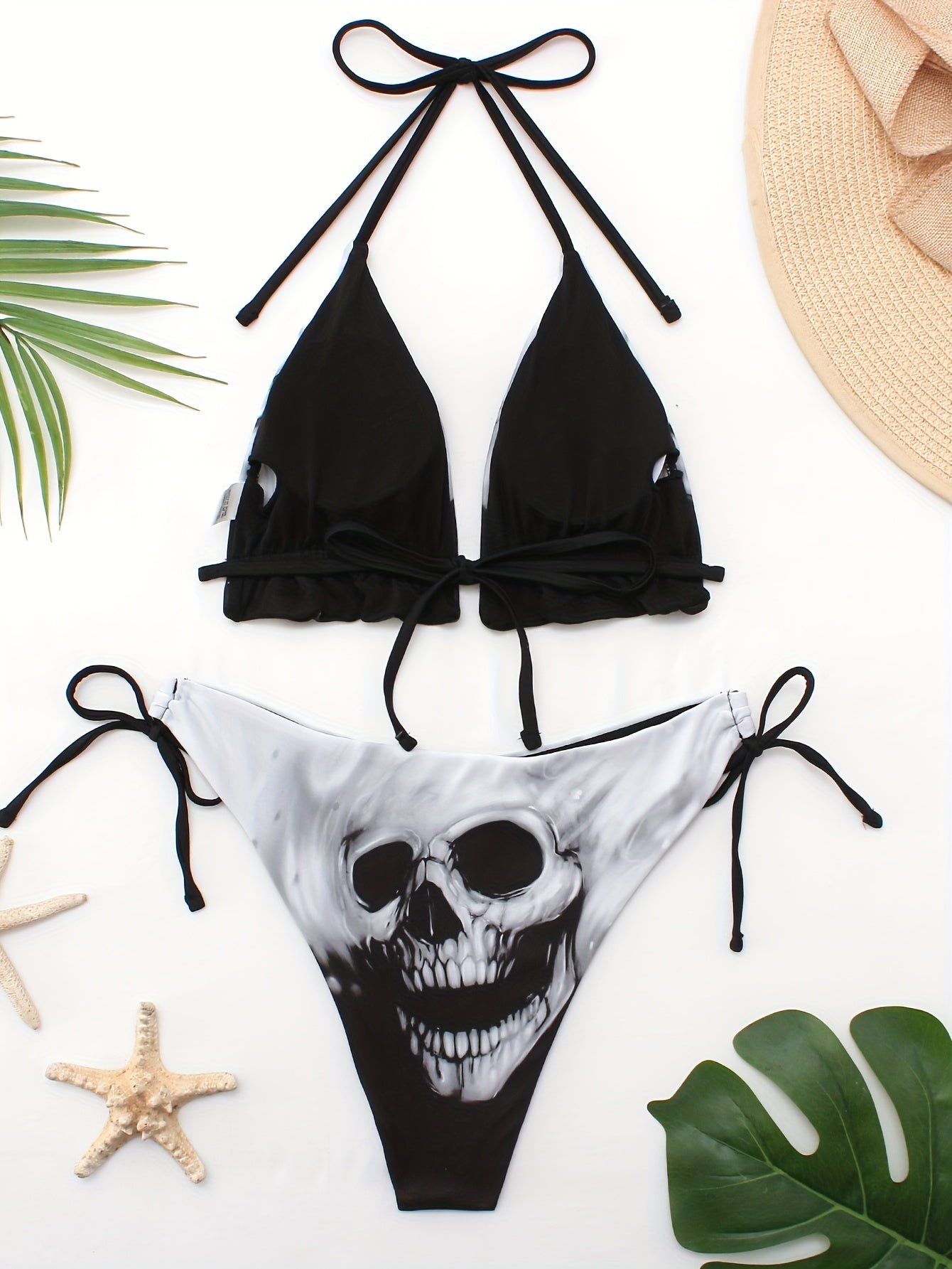 Skull Halter Bikini Set