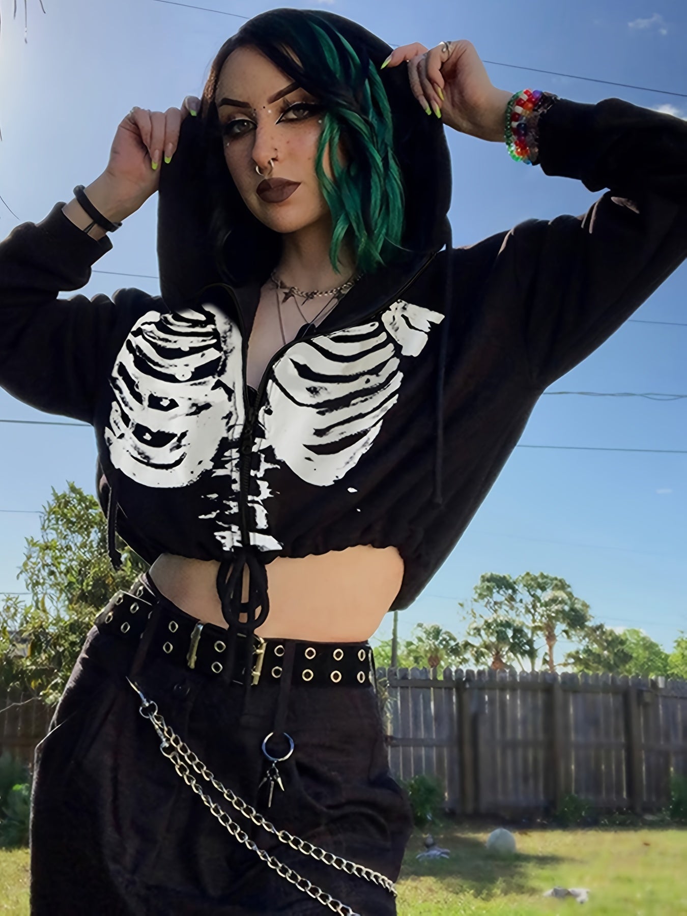 Gothic Crop Hoodie