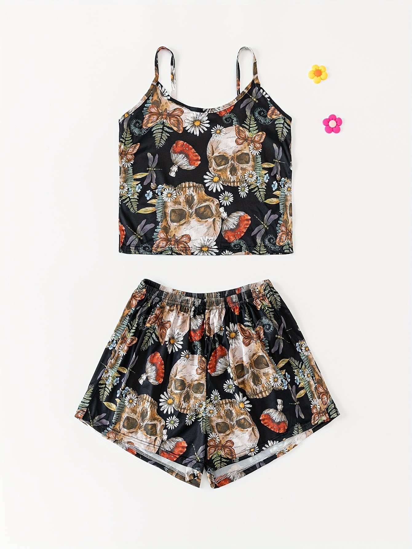 Skull Print Pajama Set