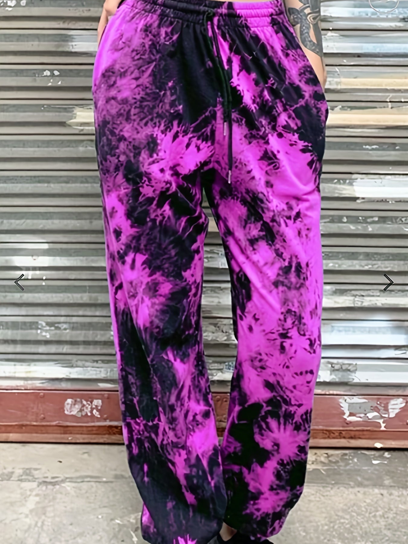 Women's Plus Tie Dye High Waist Harem Drawstring Pants