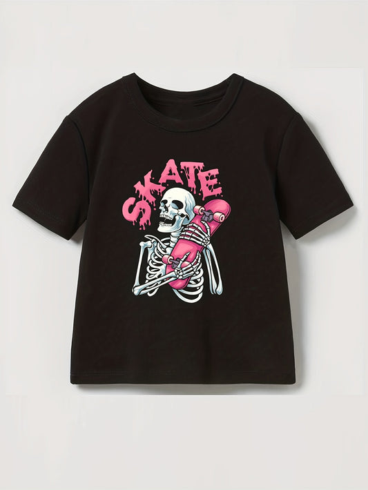 Girls Skate Skeleton Graphic Tee