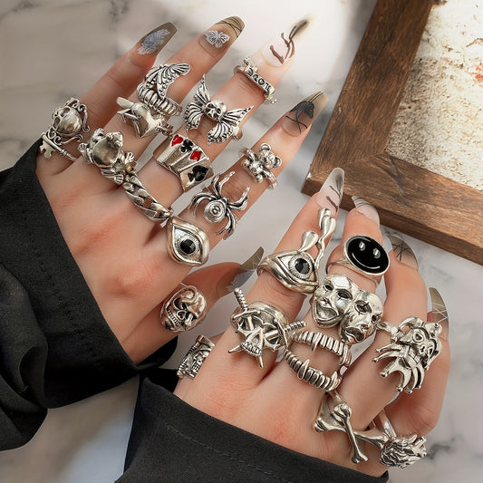 24pcs Gothic Ring Set