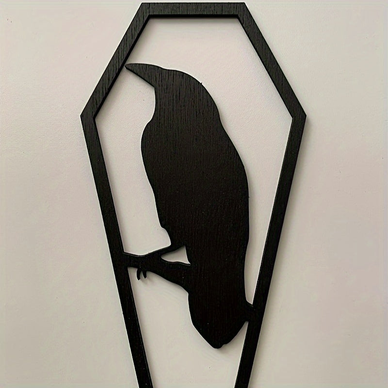 Coffin Shaped Heart Bat Rose Raven Wall Art