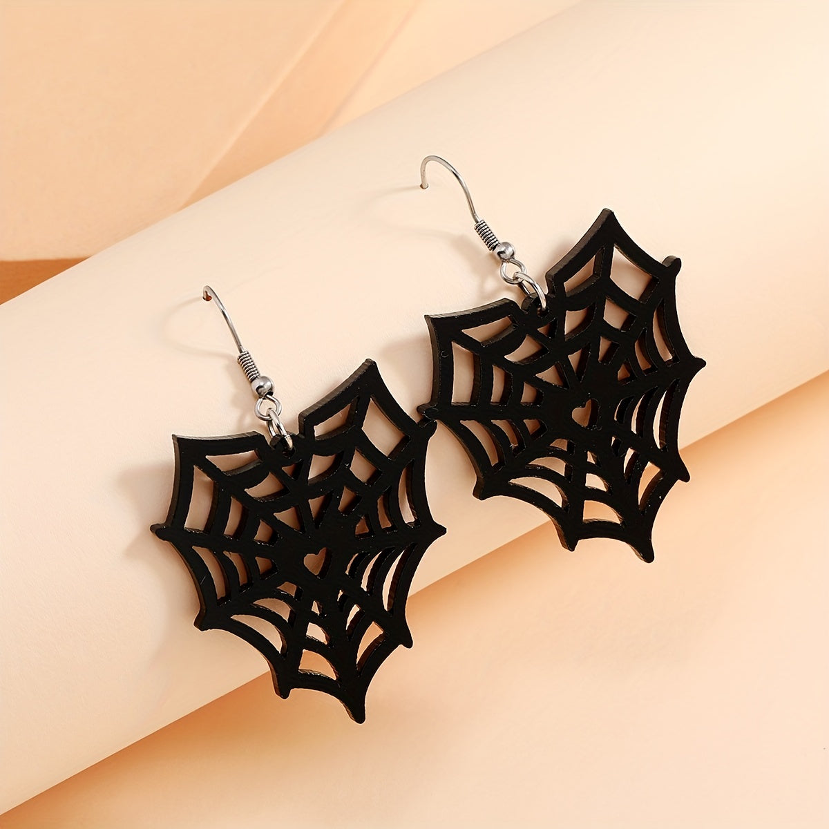 Black Spider Web Earrings