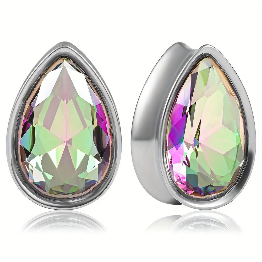 2pcs Colorful Fantasy Teardrop Gems