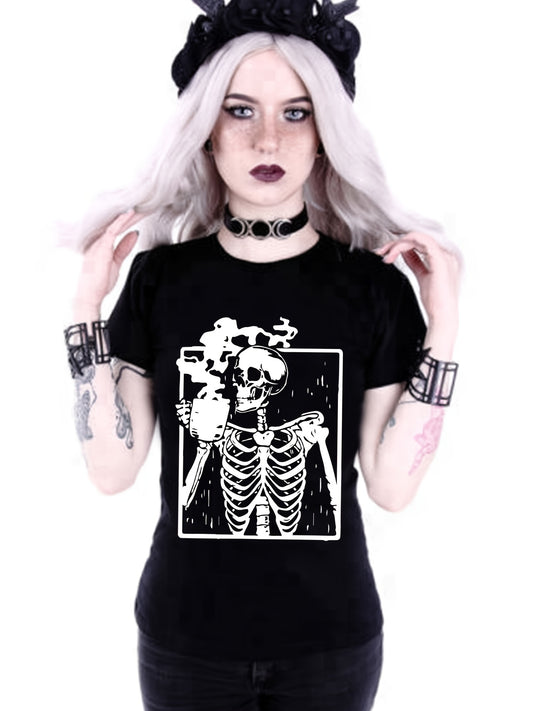 Gothic Print Crew Neck T-shirt