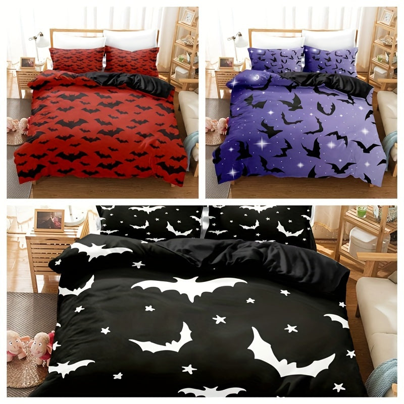 Soft & Breathable Bat Theme 3-Piece Duvet Set