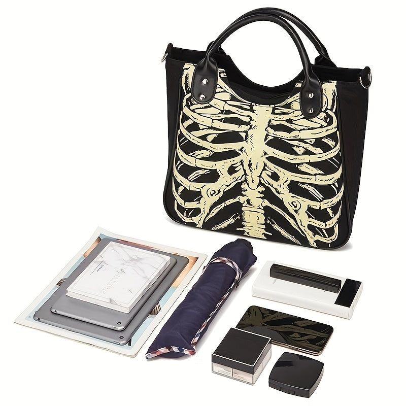 Skeleton Canvas Crossbody Bag