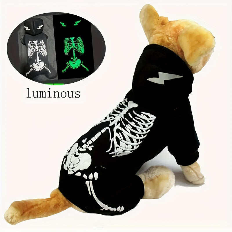 Skeleton Graphic Hoodie Sweatshirt For Dogs