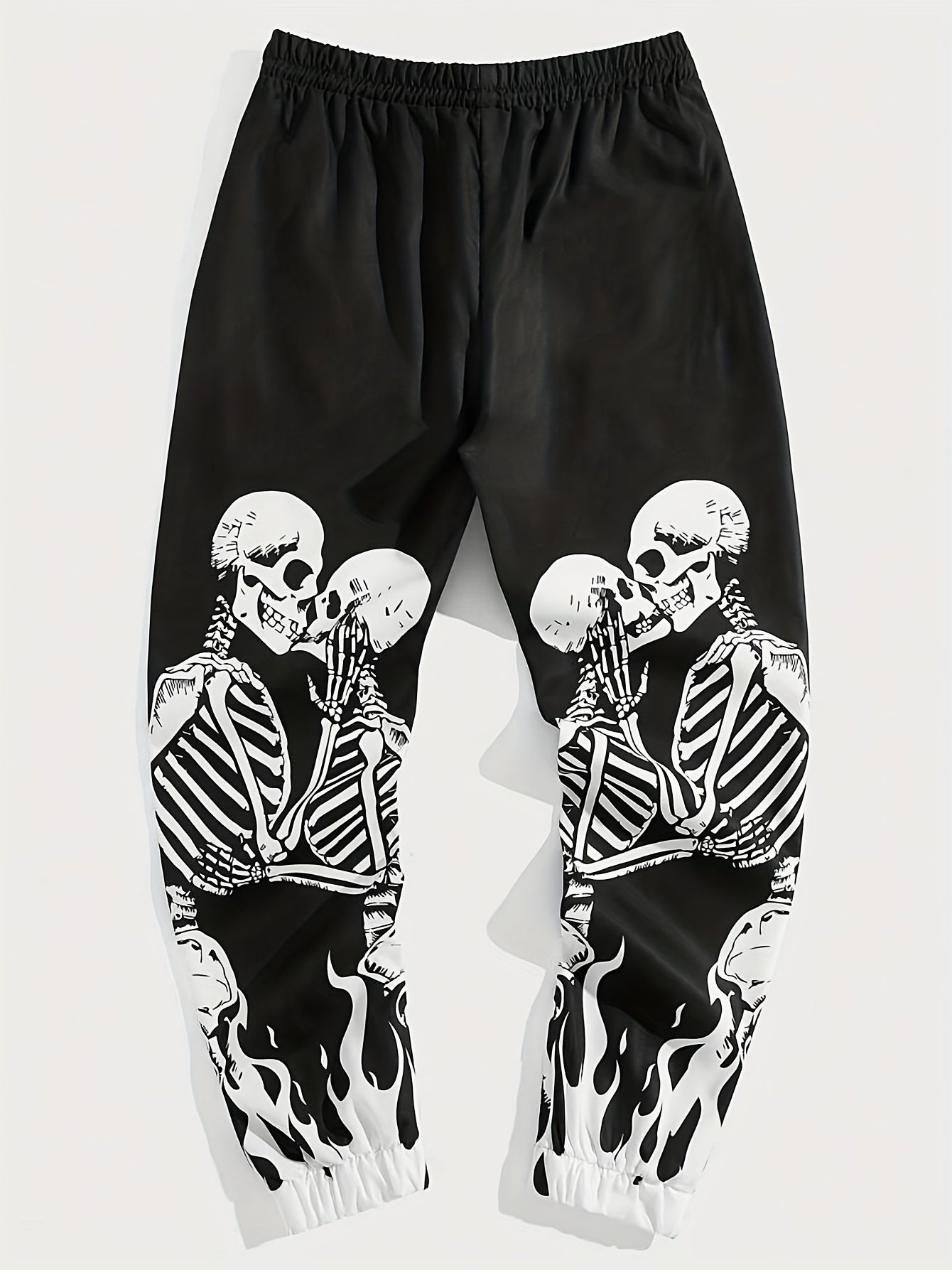 Gothic Skeleton Print Drawstring Sweatpant