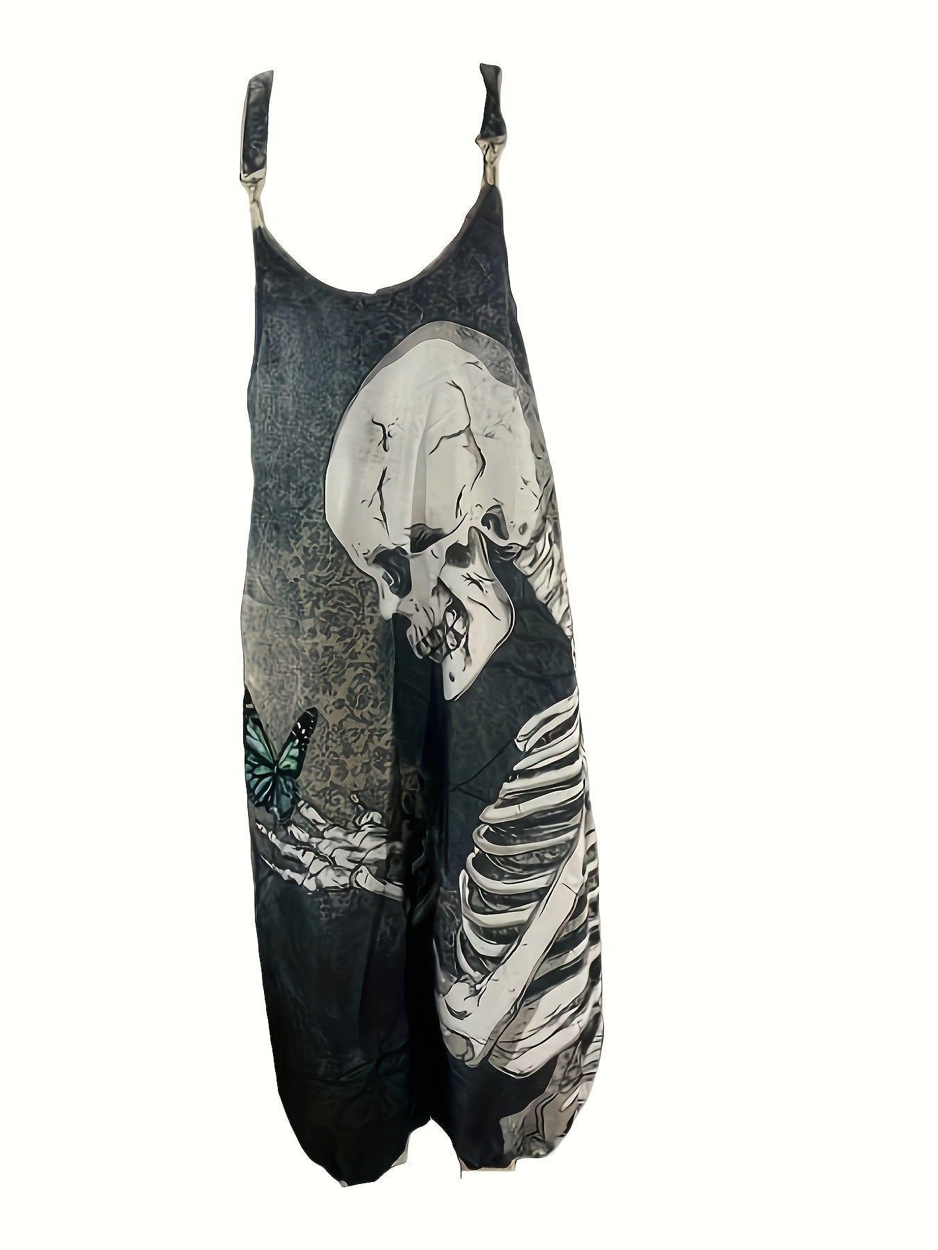 Plus Size Skull Print Jumpsuit