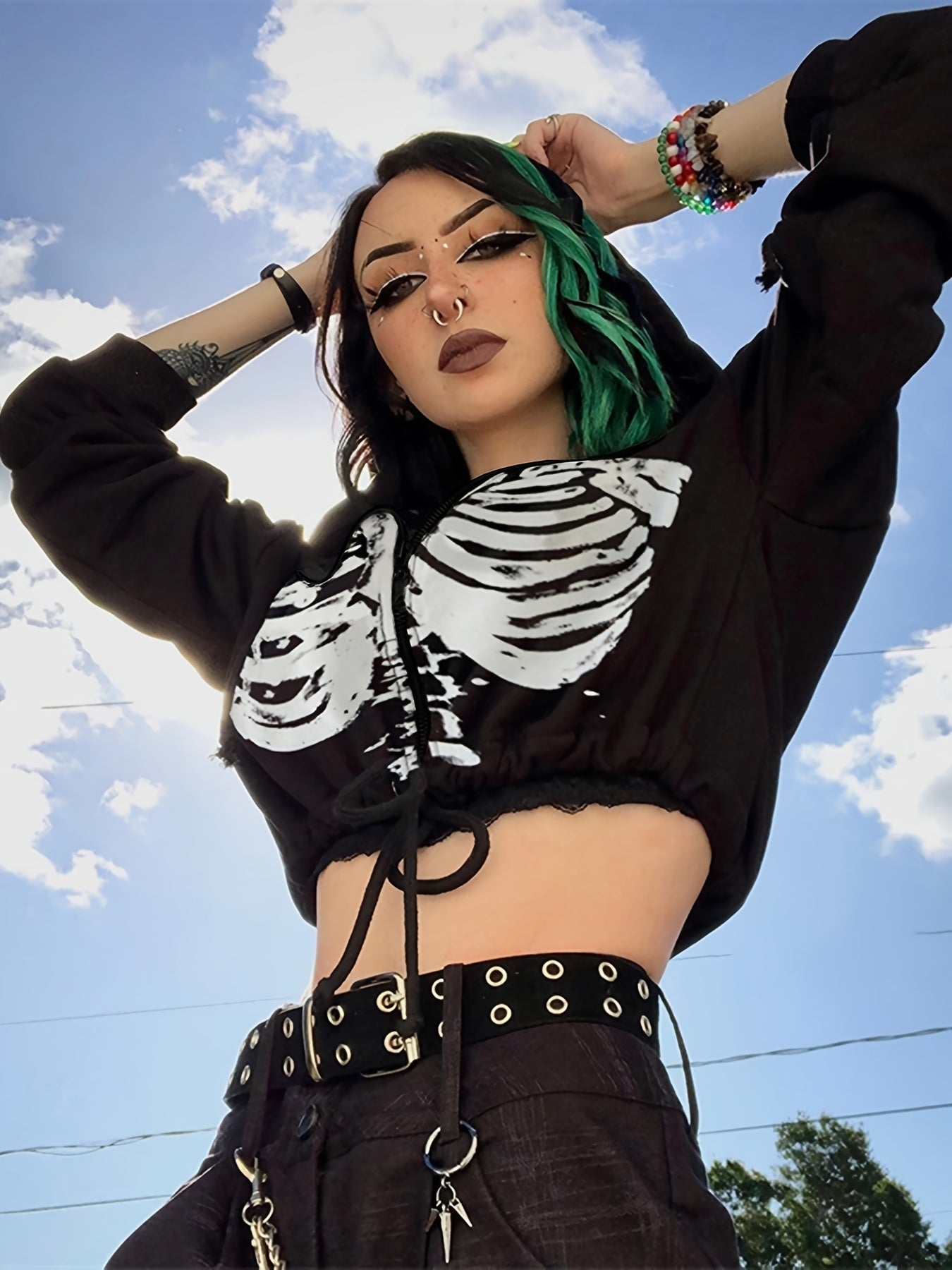 Gothic Crop Hoodie