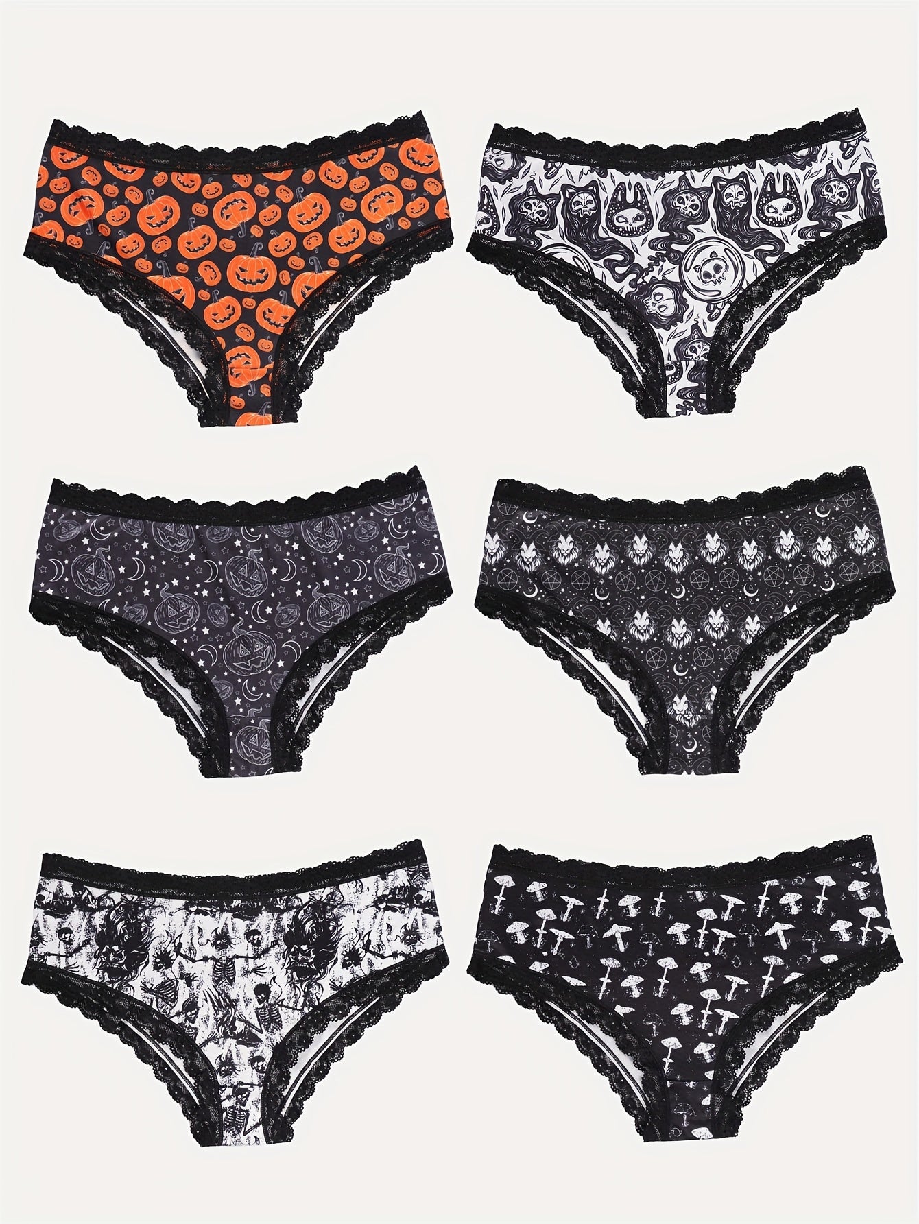 Plus Size Gothic Bikini Briefs 6-Pack