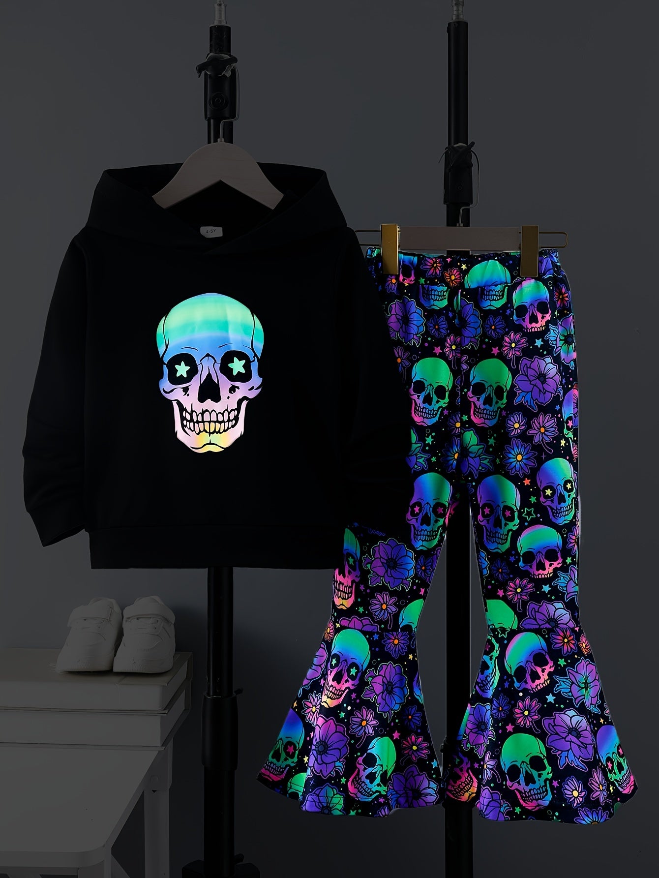 Girls 2pc, Skull Graphic Outfits