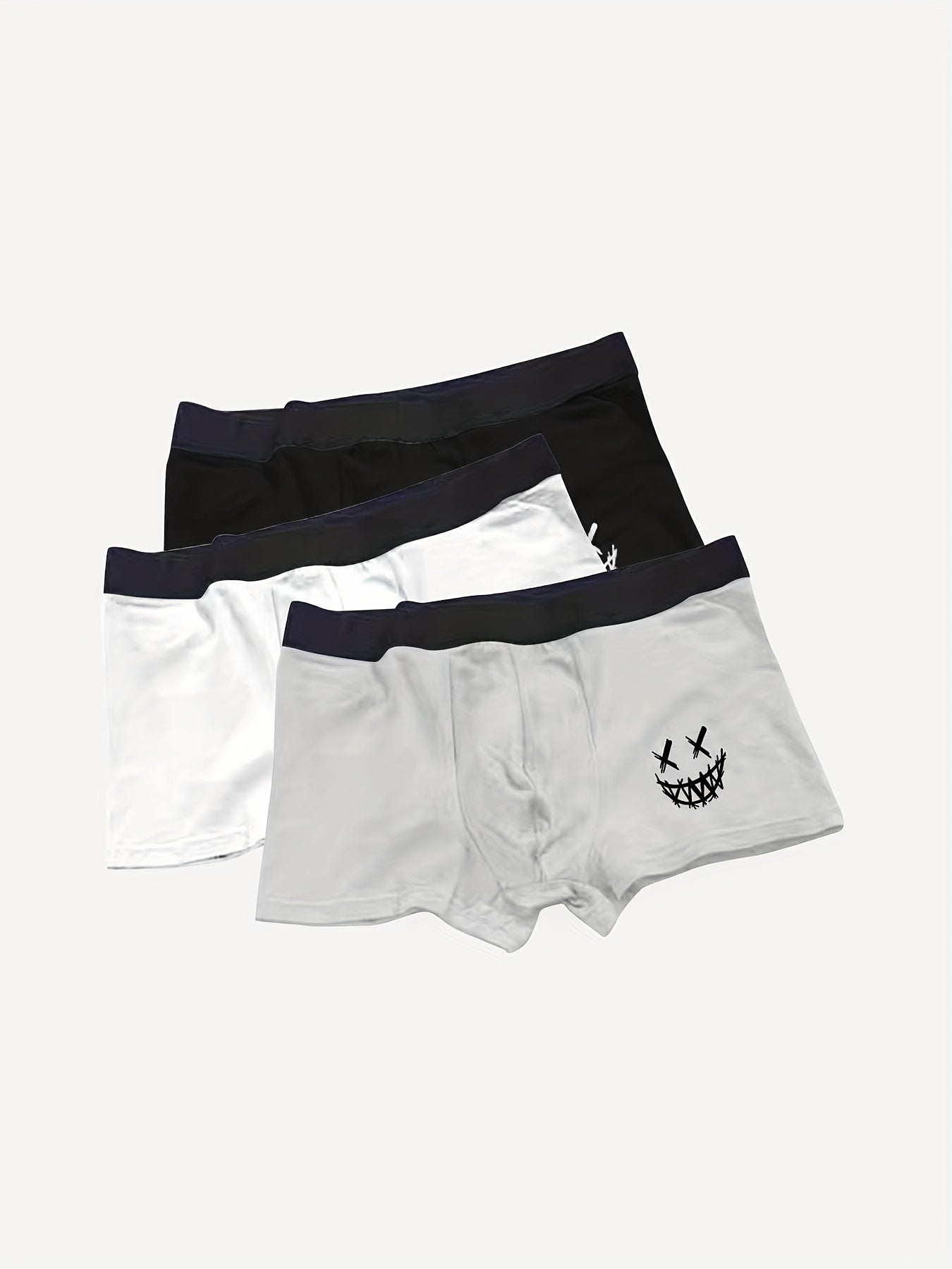 3pcs Men's Smile Face Boxer Briefs