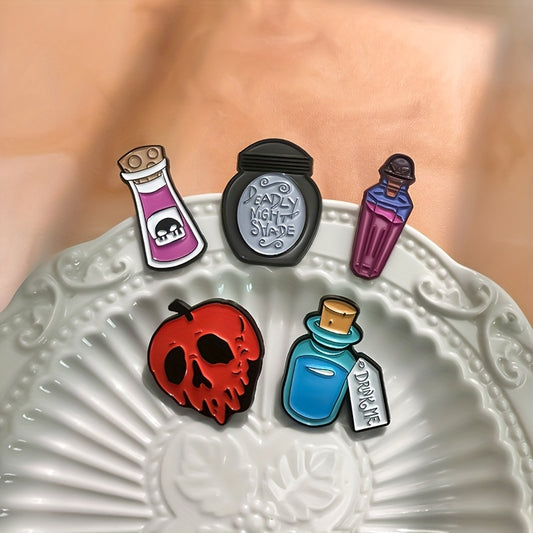 Skull Magic Potion Bottle Pin