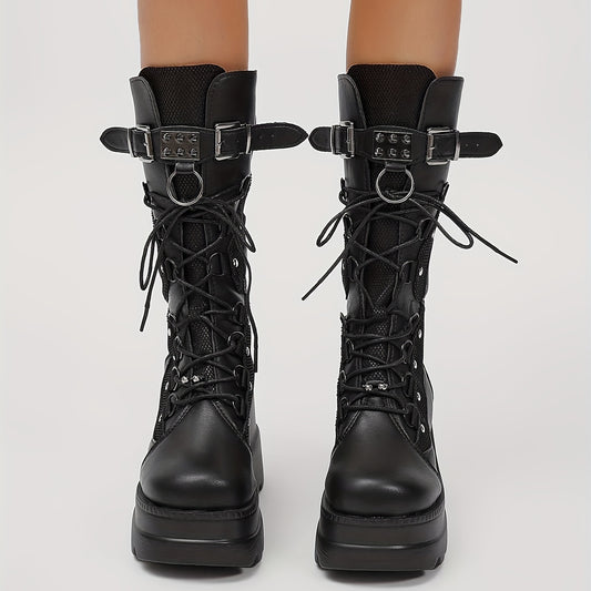 Women's High-Platform Mid-Calf Boots