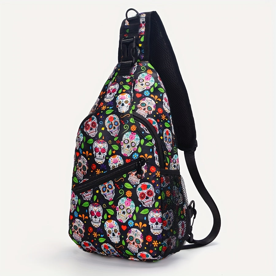 Skull Printed Chest Bag