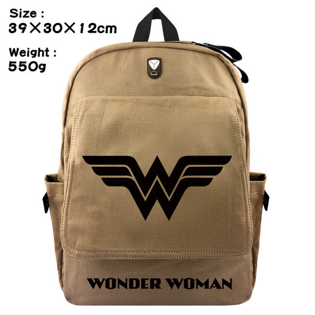 Wonder Woman Canvas Travel Backpack Bag