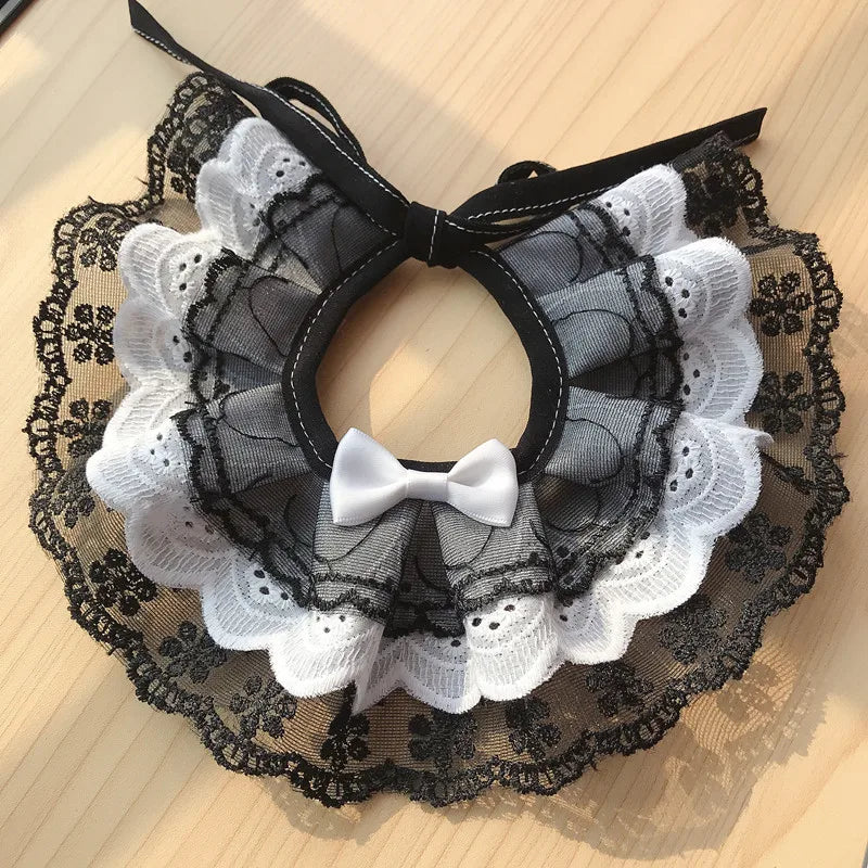 Lace Bow Bell Collar For Pets