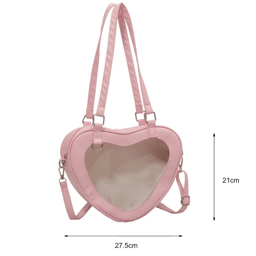 Heart Shaped Transparent Shoulder Bag