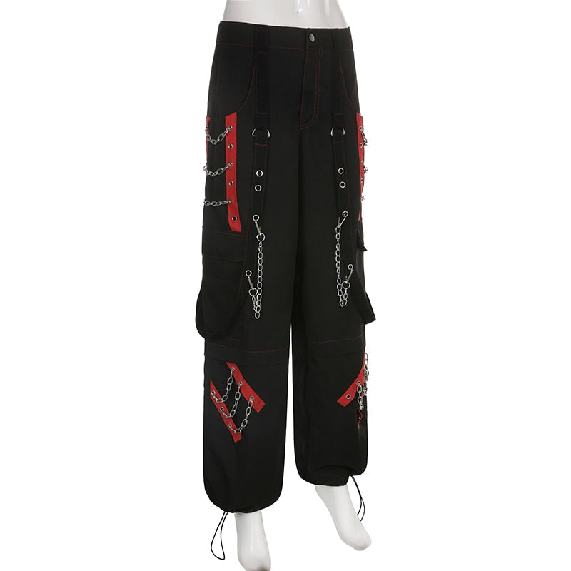 Red and Black Punk Pants