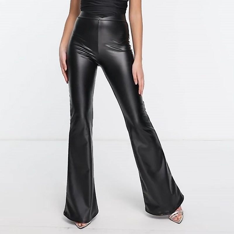 Leather Flare Pants