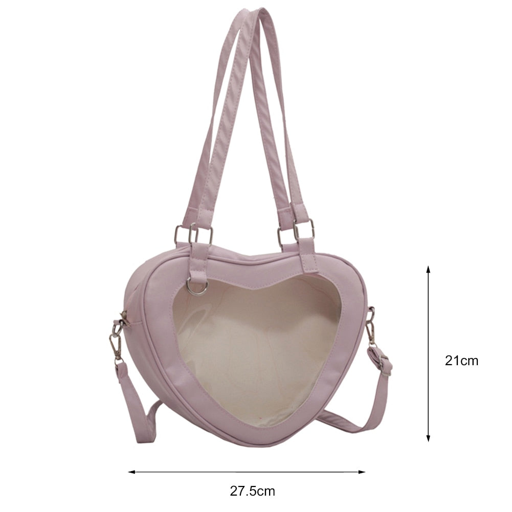 Heart Shaped Transparent Shoulder Bag