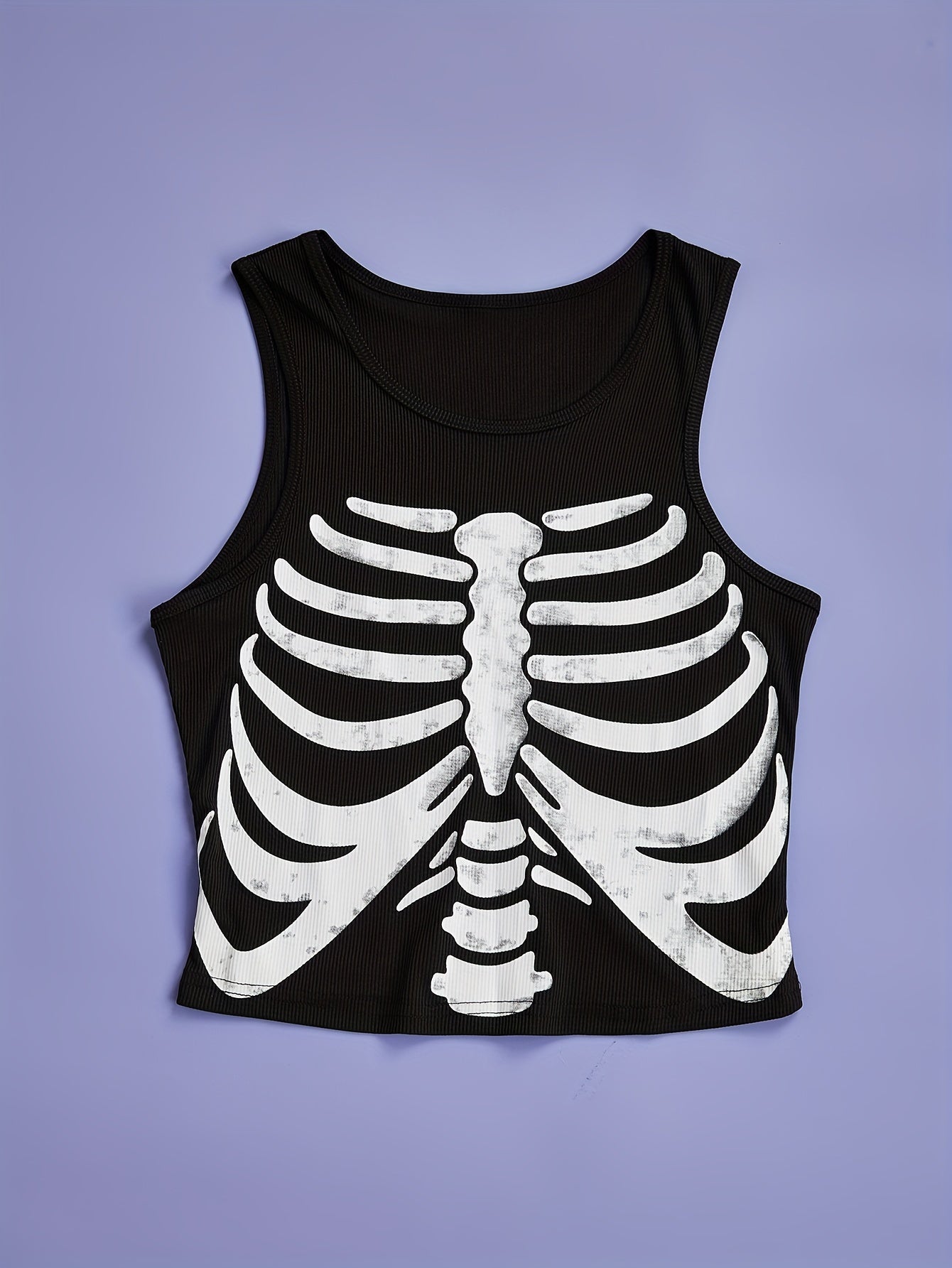 Skeleton Print Tank Top