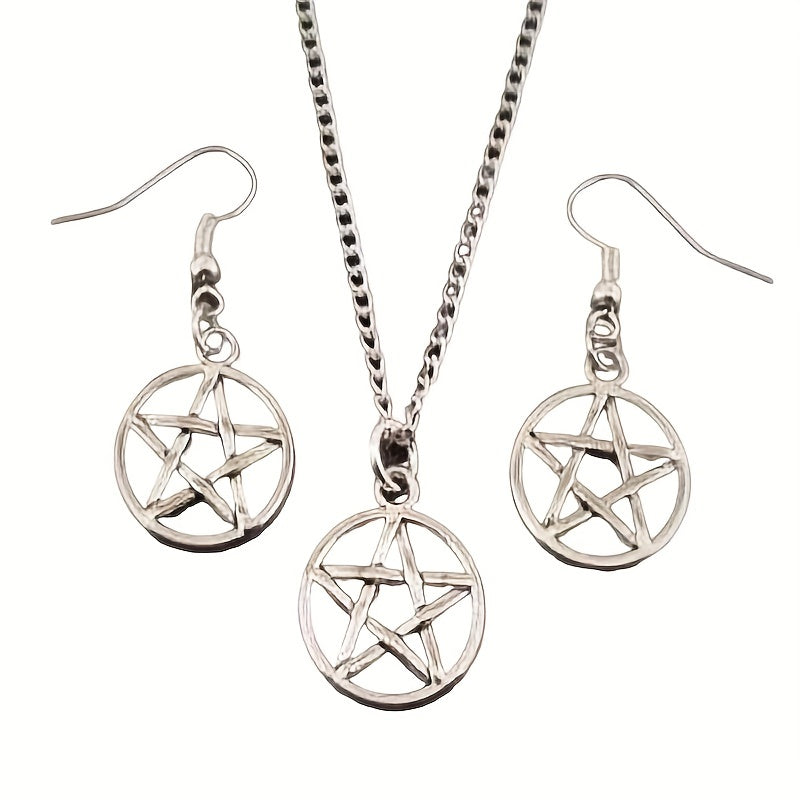 Gothic Pentagram 3-Piece Jewelry Set