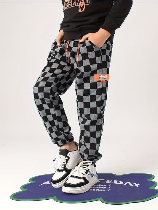 Boys' Cozy Plaid Joggers