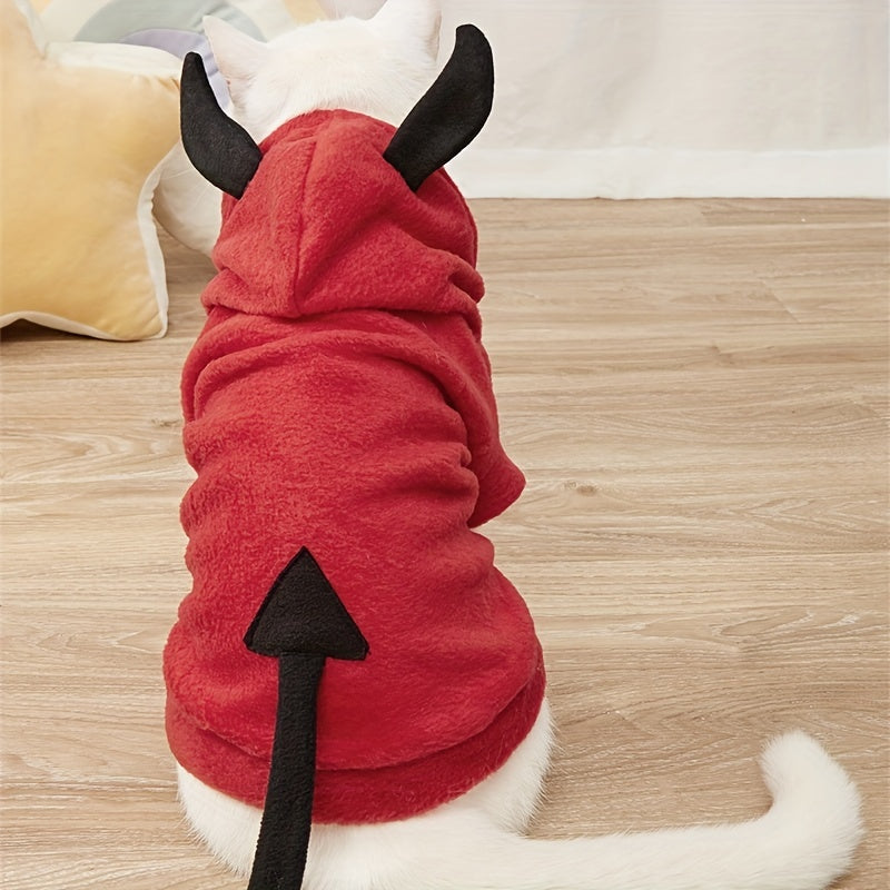 Devil's Horn & Tail Hoodie For Dogs