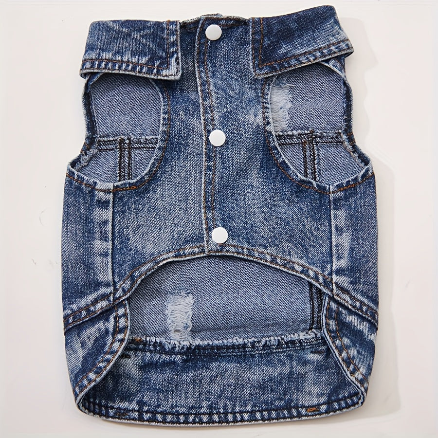 Medium Dog Fashion Denim Vest