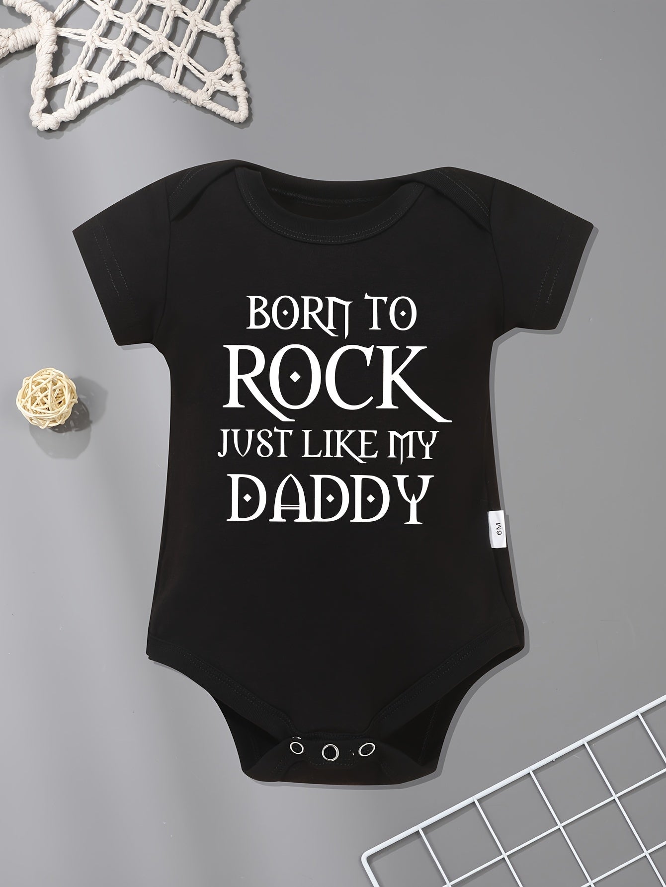 Infant's "Born To Rock Just Like My Daddy" Print Bodysuit