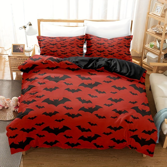 Soft & Breathable Bat Theme 3-Piece Duvet Set