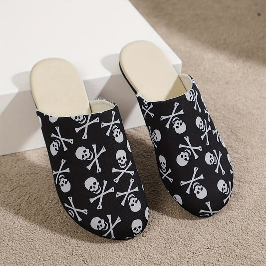 Skull Print Slippers