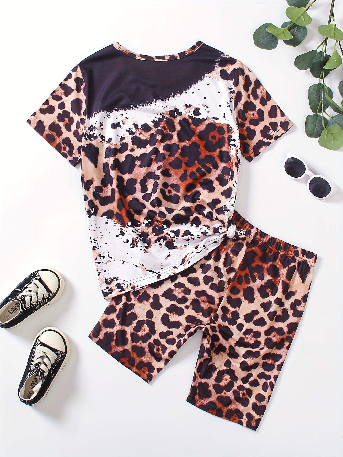 Cheetah print 2pcs Summer Outfit