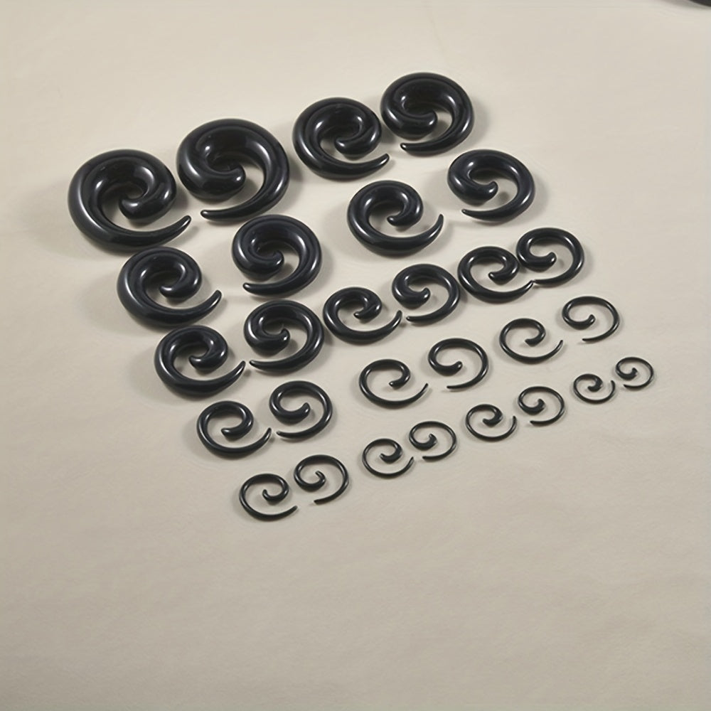 1Pair Acrylic Black Ear Plugs