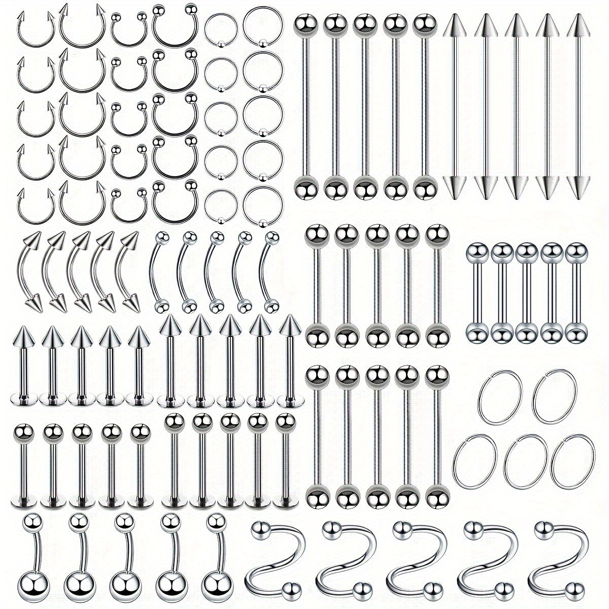 100pcs Stainless Steel Jewelry Set